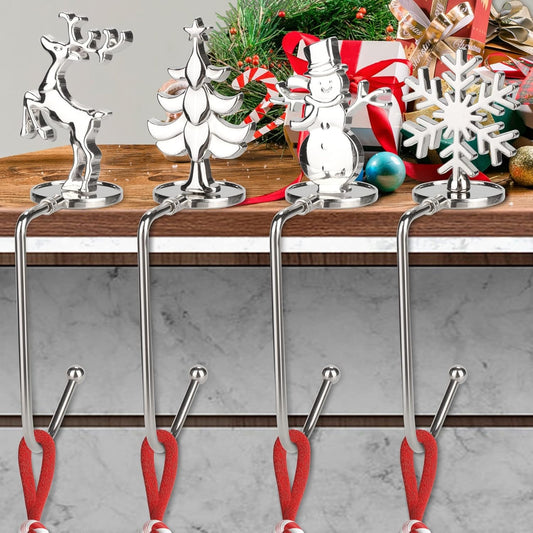 🎄2025 Christmas On Sale🐈4 PCS Christmas Stocking Holders for Mantle