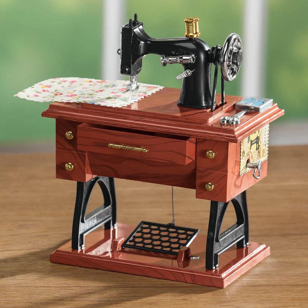 Vintage Sewing Machine Music Box