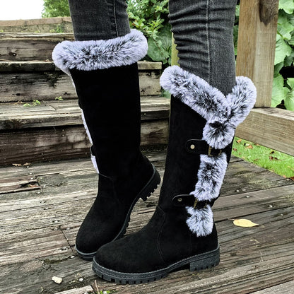 ⚡Flash Sale⚡Women's Plush Winter Boots with Thick Platform Sole & Buckle Closure