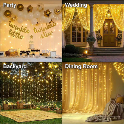 Fairy String Hanging  Curtain Lights with Remote