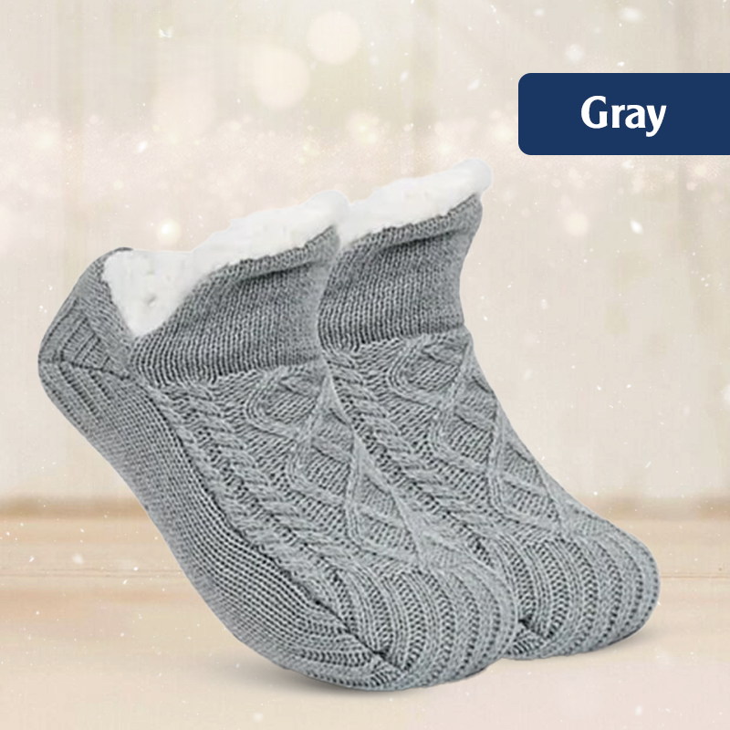 Fleece-Lined Non-Slip Thermal Slippers Socks