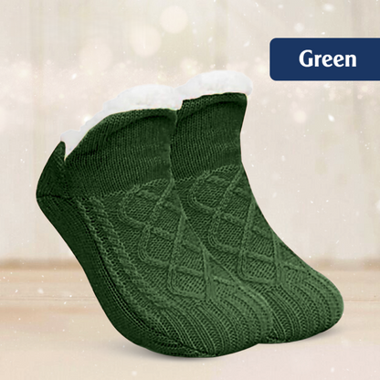Fleece-Lined Non-Slip Thermal Slippers Socks