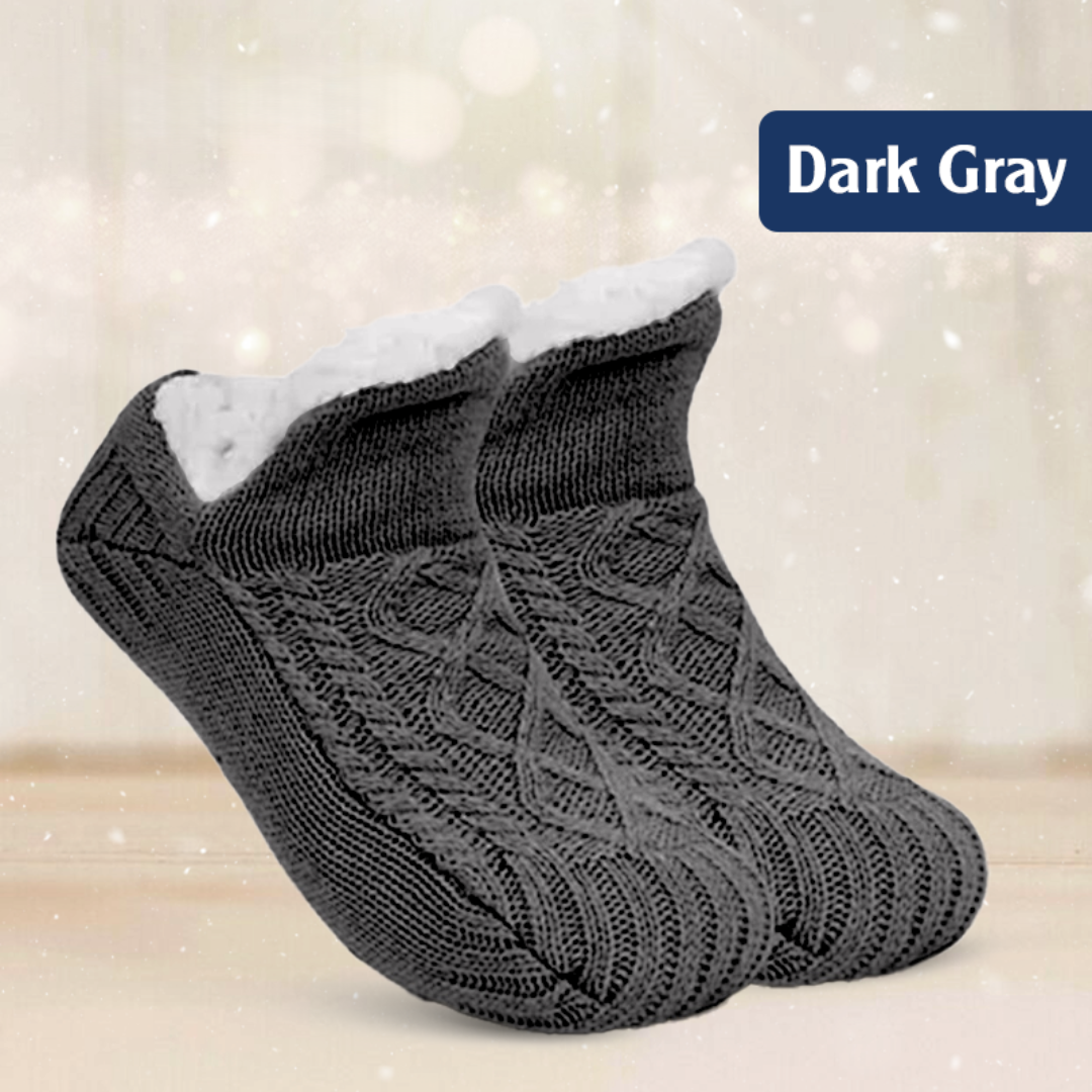 Fleece-Lined Non-Slip Thermal Slippers Socks