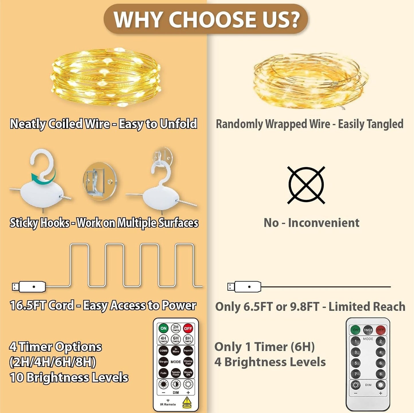 Fairy String Hanging  Curtain Lights with Remote