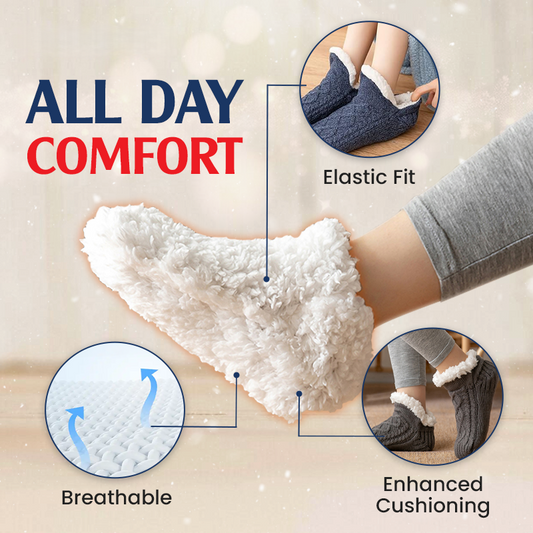 Fleece-Lined Non-Slip Thermal Slippers Socks