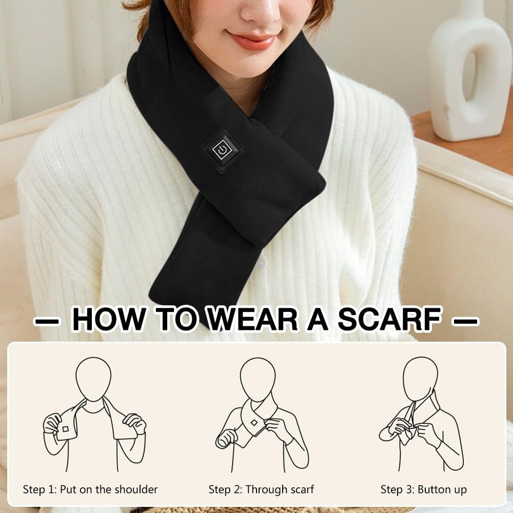 USB Heated Scarf with 3 Levels Adjustable Temperature