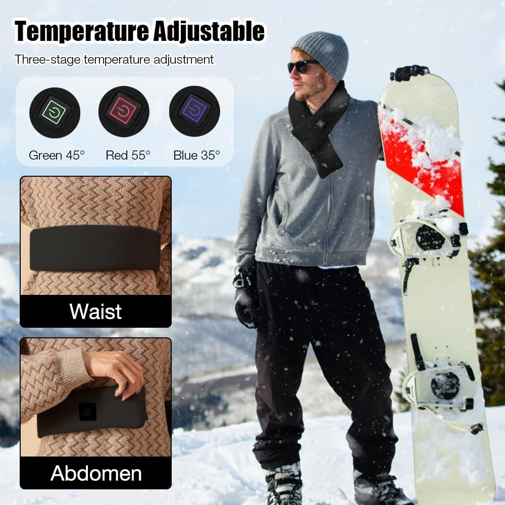 USB Heated Scarf with 3 Levels Adjustable Temperature