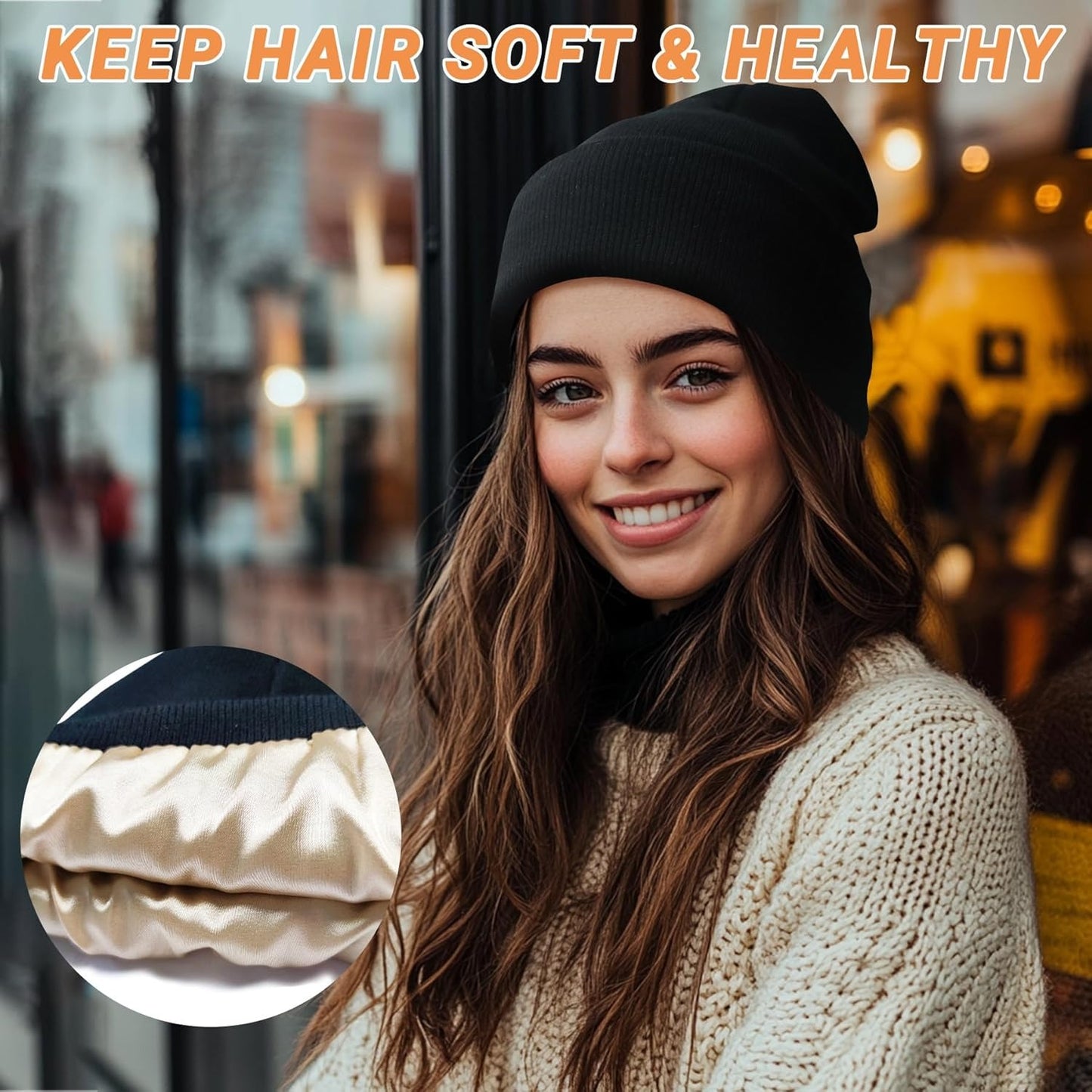🔥LAST DAY 50% OFF🔥 Satin Lined Beanie